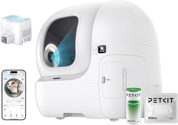PETKIT 2025 PUROBOT MAX PRO AI-Camera Self Cleaning Cat Litter Box, 210° Wide Angle Lens, Automatic Cat Litter Box for Multiple Cats, 5G&2.4G WiFi/App Control/Odor-Free
