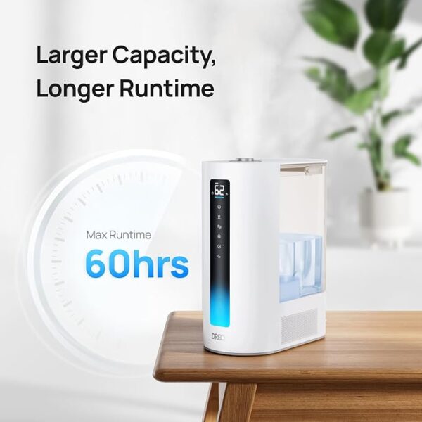 Dreo 6L Humidifier Large Room, Warm & Cool Mist Humidifiers for Bedroom, 60H Runtime, 12H Timer, Top Fill, Oil Diffuser, Humidity Indicator Light, Baby, Plants, Easy Clean, HM713 - Image 6