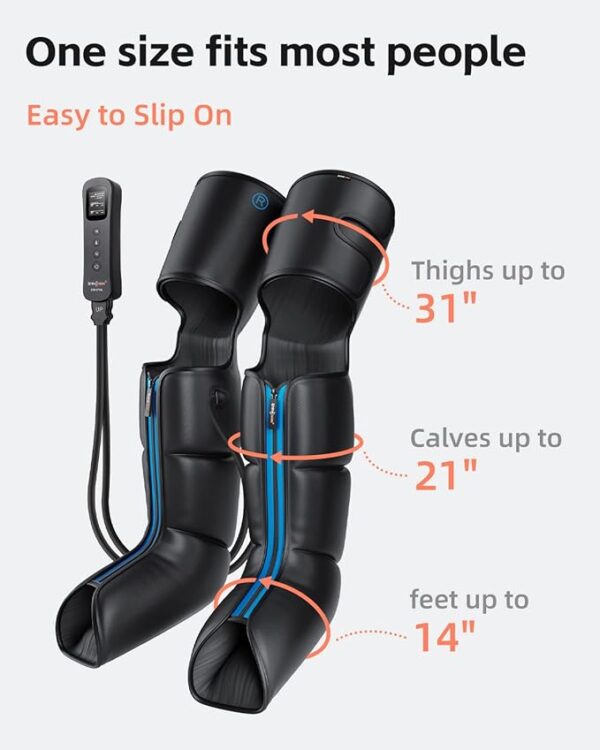 SHINE WELL Leg Massager with Heat and Compression, Leg Massager for Circulation and Pain Relief, Full Leg Massager with 3 Heat 3 Modes 3 Intensities, for Athletes Runner Cyclist, FSA HSA Approved - Image 3