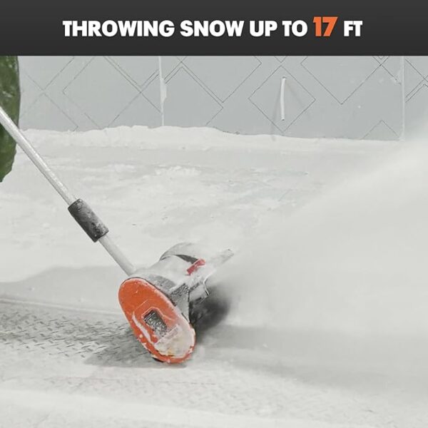 Mellif Brushless Snow Shovel Compatible with DeWalt 20V Max Battery, 12in. Clear Width, 6in. Clear Depth, 17ft. Throw Distance, Heavy-Duty, Cordless, Mellif 20V 4.0Ah Battery & Charger Kit - Image 3