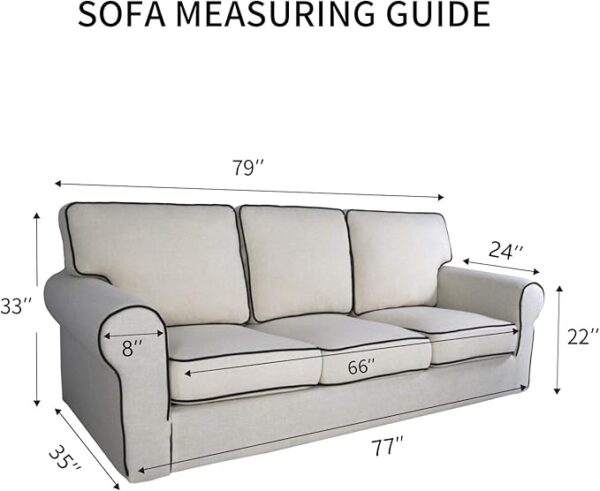 PureFit Reversible Quilted Sofa Cover, Water Resistant Slipcover Furniture Protector, Washable Couch Cover with Non Slip and Elastic Straps for Kids, Dogs, Pets (Sofa, Gray/Light Gray) - Image 5