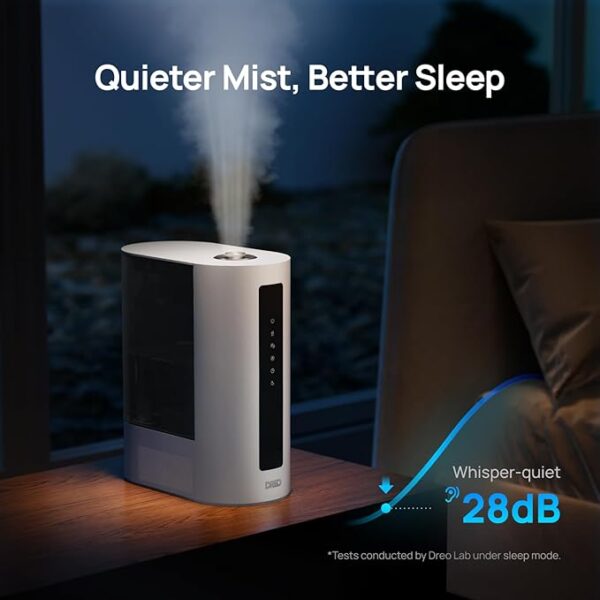 Dreo 6L Humidifier Large Room, Warm & Cool Mist Humidifiers for Bedroom, 60H Runtime, 12H Timer, Top Fill, Oil Diffuser, Humidity Indicator Light, Baby, Plants, Easy Clean, HM713 - Image 4