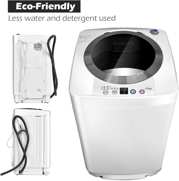 Giantex Portable Washing Machine, Full Automatic Washer and Dryer Combo, with Built-in Pump Drain 8 LBS Capacity Compact Laundry Washer Spin Dryer for Apartment RV Dorm - Image 3