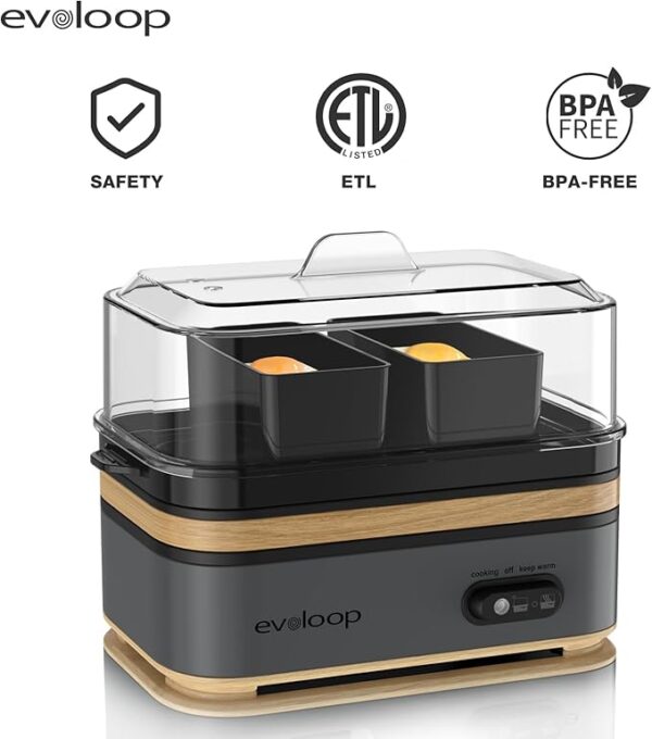 Rapid Egg Cooker Electric 6 Eggs Capacity, Soft, Medium, Hard Boiled, Poacher, Omelet Maker Egg Poacher With Auto Shut-Off, BPA Free - Image 2