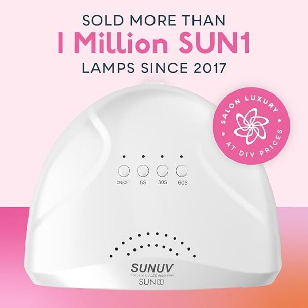 UV LED Nail Lamp, SUNUV Gel Nail Light for Nail Polish 48W UV Dryer with 3 Timers SUNone - Image 5