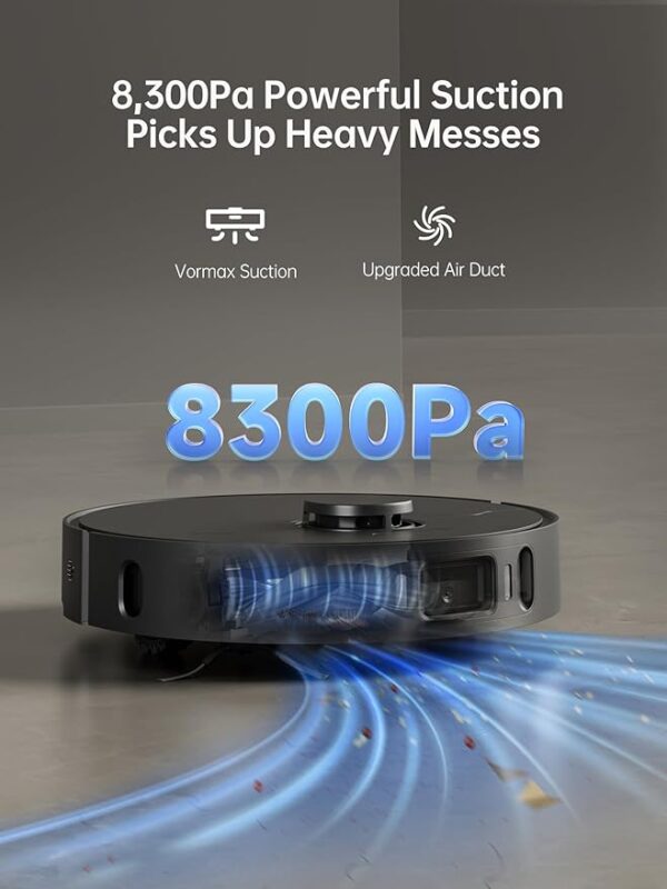 dreame X30 Ultra Robot Vacuum and Mop Combo, 8300Pa Suction, Mop Extend and Mop Self Cleaning with 140°F Water, Removable & Liftable Mop, Self Refilling, Mop Self Drying, Smart Carpet Cleaning - Image 6