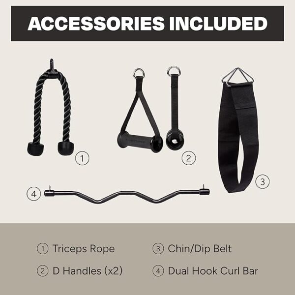 Inspire Fitness FTX Functional Trainer - Compact at Home Workout Machine with Accessories - Space Saving Design - Home Gym Cable Machine and Two 165 lb Weight Stacks - Image 4
