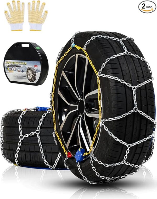 Auto Fixing Snow Chains Tire Chains For Cars Suv Pickup Trucks - Auto Fixing 1 Min Quick Fit AND Easy Installation, Reusable Universal Emergency Traction Snow Chains - Set of 2（HKN170）