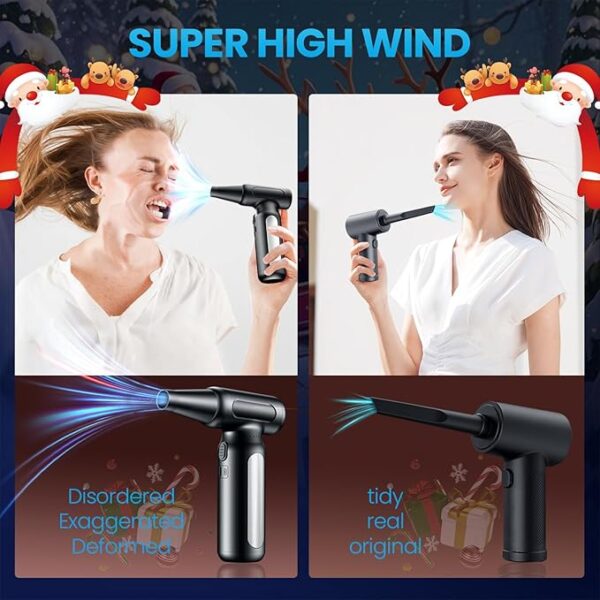 Compressed-Air-Duster-Mini-Blower- Turbo Fan- 300000RPM Electric Duster- Keyboard Cleaning kit- No Canned- Replace Compressed air can- Jet Dry Blower- Car Dryer air Blower- Pc dusters for Cleaning - Image 6