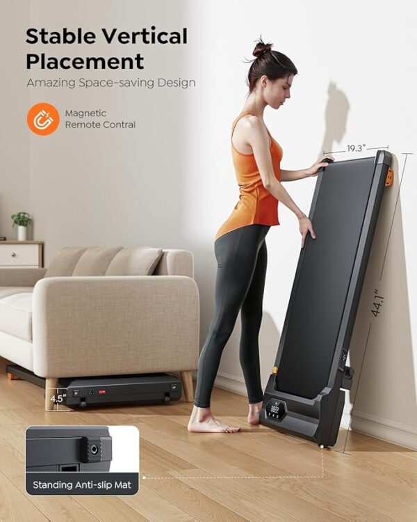 Walking Pad Treadmill with Incline, Under Desk Treadmills for Home Office, 10% Manual Incline Portable Treadmill with Remote Control/APP and Standing Anti-Slip, 265lb Capacity, 2.5HP Low-Noise - Image 3