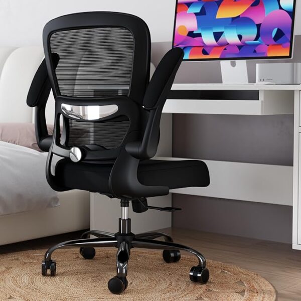 Office Chair - Ergonomic Desk Chair with Adjustable Lumbar Support, Mesh Computer Chair, Executive Chair for Home Office Comfortable Lumbar Support (Black) - Image 2