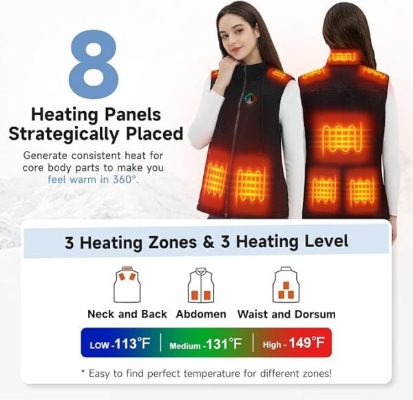 KOVNLO Heated Vest Women with Battery Pack Included, Smart Electric Lightweight Heated Jacket - Image 6