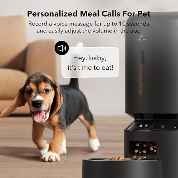 PETLIBRO Automatic Cat Feeder, 5G WiFi Automatic Dog Feeder with Freshness Preservation, 5L Timed Cat Feeder with Low Food Sensor, Up to 10 Meals Per Day, Granary Pet Feeder for Cats, Black - Image 2