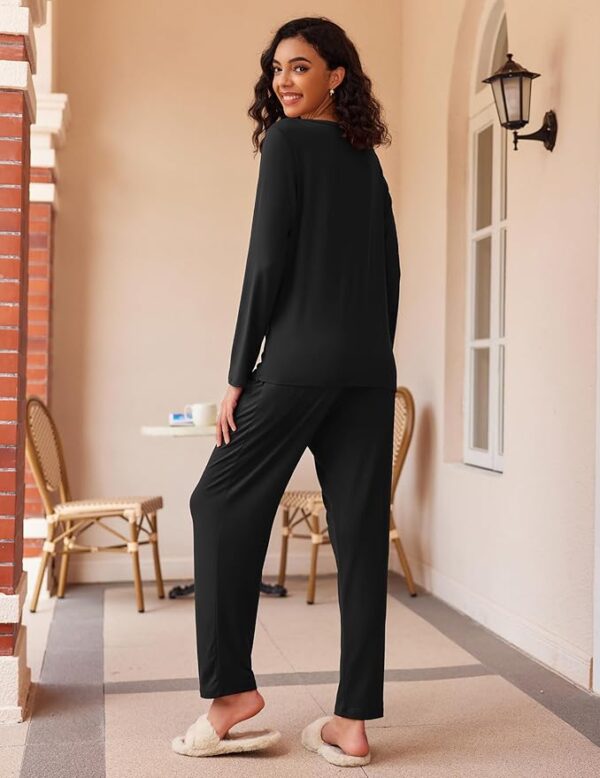 Ekouaer 2 Pack Women's Pajama Set Soft Long Sleeve Sleepwear Loungewear Pjs Sets with Pockets S-XXL - Image 5