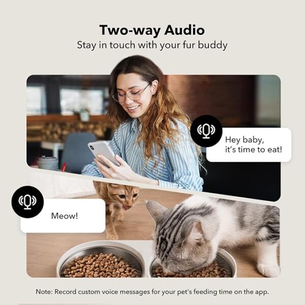 PETLIBRO Automatic Cat Feeder with Camera for Two Cats, 1080P HD Video with Night Vision, 5G WiFi Pet Feeder with Phone APP Control, 2-Way Audio for Cat & Dog, Low Food & Motion & Sound Alerts - Image 4
