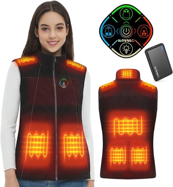 KOVNLO Heated Vest Women with Battery Pack Included, Smart Electric Lightweight Heated Jacket