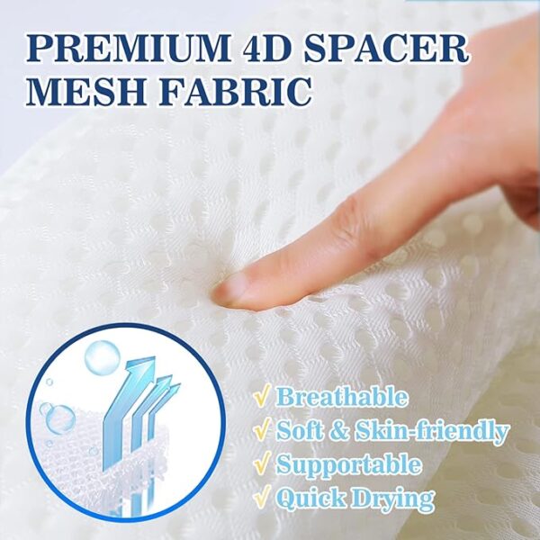 Bath Pillow Bathtub Pillow, Luxury Bath Pillows for Tub Neck and Back Support, Bath Tub Pillow Headrest with Soft 4D Mesh Fabric and Non-Slip Suction Cups, Relaxing Bath Accessories Spa Gifts - Image 6
