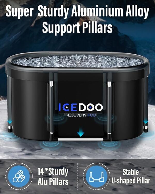 Upgraded XL Athlete's Collapsible Ice Bath Tub,129 Gal Large Cold Plunge Tub for Athletes With Cover, portable Clawfoot Bathtubs Cold Water Therapy Ice Baths at Home,Gym - Image 4
