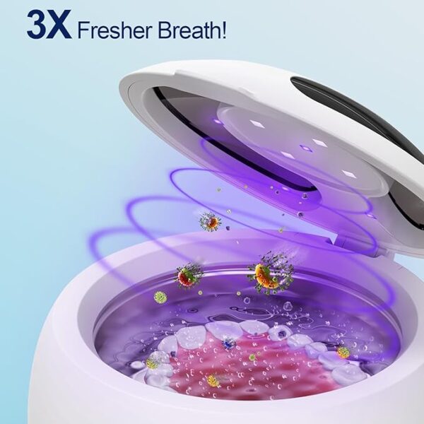 Upgraded Ultrasonic Retainer Cleaner, 45kHz Retainer Cleaner Machine for Denture Cleaner, Retainer Cleaner, Mouth Guard Cleaner, Night Guard Cleaner, Denture Cleaner with 200ML Dental Cleaning Pod - Image 6