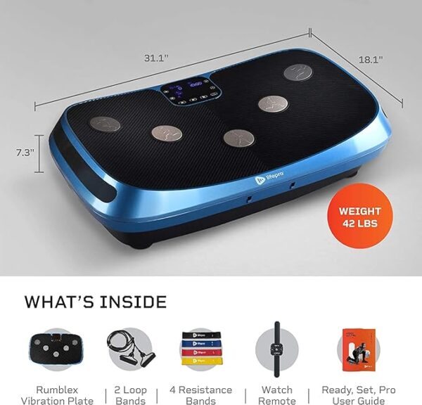 LifePro Rumblex 4D Vibration Plate Exercise Machine - Triple Motor Oscillation, Linear, Pulsation + 3D/4D Vibration Platform - Whole Body Viberation Machine for Home - Image 4