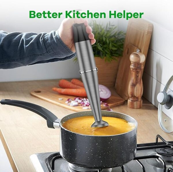 Immersion Blender Handheld Corded Hand Blender 1100W, Trigger Variable Speed 5 in 1 Stick Blender, Emulsion Blender with Chopper, Whisk and Frother for Soup, Baby Food and Smoothies - Image 4