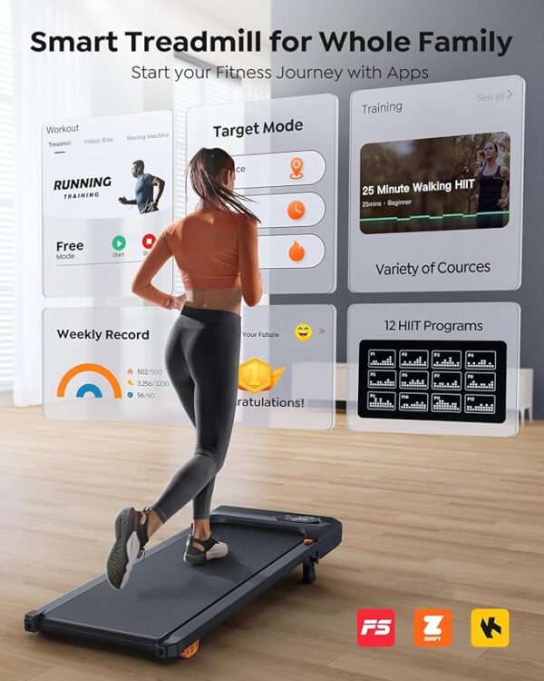 Walking Pad Treadmill with Incline, Under Desk Treadmills for Home Office, 10% Manual Incline Portable Treadmill with Remote Control/APP and Standing Anti-Slip, 265lb Capacity, 2.5HP Low-Noise - Image 5