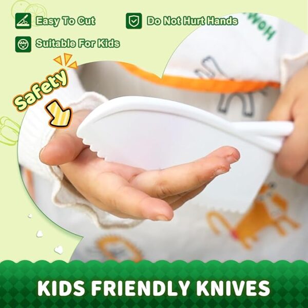 13 Pieces Montessori Kitchen Toys for Toddlers-Kids Cooking Sets Real-Toddler Toys Set for Real Cooking with Plastic Children Safe Knives Crinkle Cutter Kids Cutting Board - Image 3