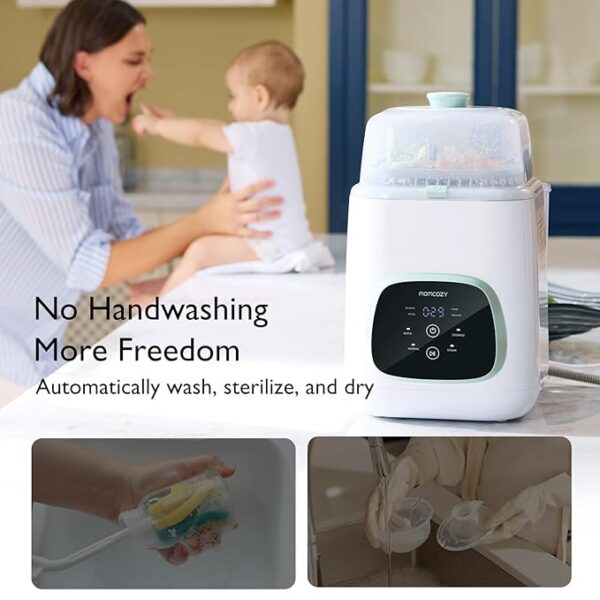 Momcozy KleanPal Pro Baby Bottle Washer - Sterilizer & Dryer Combo for Easy Cleaning - Bottle Washer Machine for All Bottles, Pump Parts & Baby Item Care - Save Time & Effort - Image 4