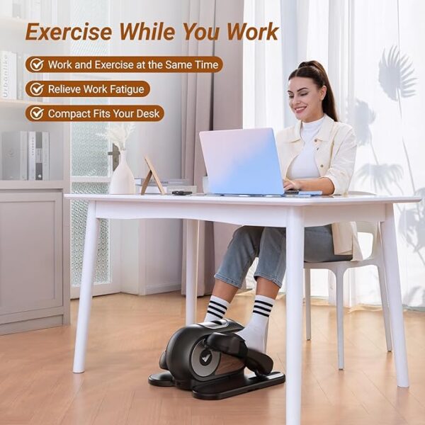 MERACH Under Desk Elliptical, Ellipse Leg Exerciser Electric as Seen on TV for Seniors with Remote Control & 12 Adjustable Speeds, Quiet Portable Seated Pedal Exerciser Machine for Home - Image 3