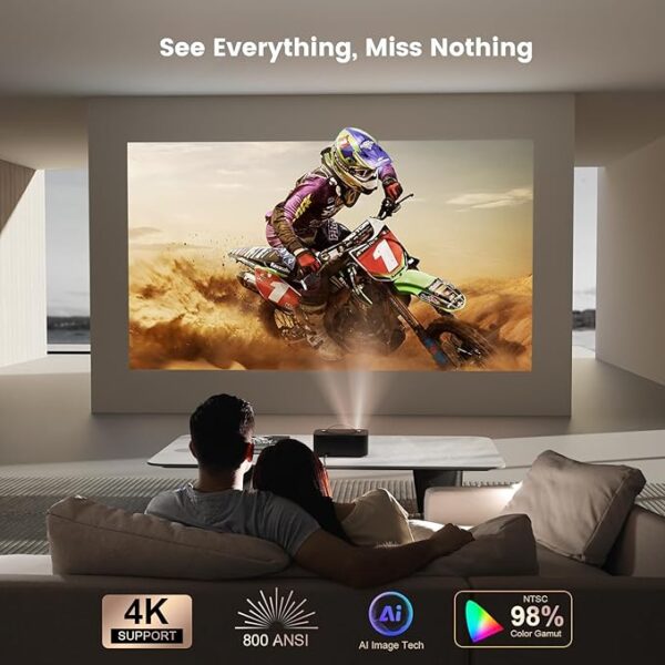 [Netflix-Licensed/Dolby Audio]Outdoor-Projector4K with Wifi 6 and Bluetooth,ONOAYO 800ANSI Native 1080P Portable Projector,Built-in Netflix/YouTube/PrimeVideo, Electric Focus Keystone Smart Projector - Image 4