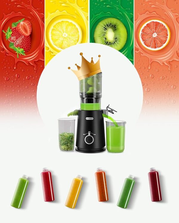 Juicer Machines, ECOSELF Cold Press Juicer with 4.35" Large Feed Chute Fit Whole Fruits and Vegetables, Juice Extractor Self Feeding Effortless for Batch Juicing, Easy to Clean, High Juice Yield - Image 6
