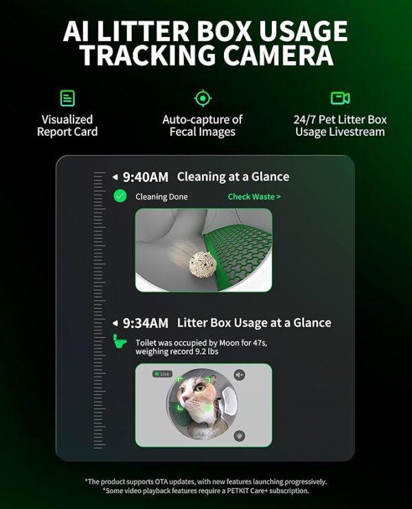 PETKIT 2025 PUROBOT MAX PRO AI-Camera Self Cleaning Cat Litter Box, 210° Wide Angle Lens, Automatic Cat Litter Box for Multiple Cats, 5G&2.4G WiFi/App Control/Odor-Free - Image 5