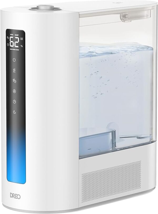 Dreo 6L Humidifier Large Room, Warm & Cool Mist Humidifiers for Bedroom, 60H Runtime, 12H Timer, Top Fill, Oil Diffuser, Humidity Indicator Light, Baby, Plants, Easy Clean, HM713