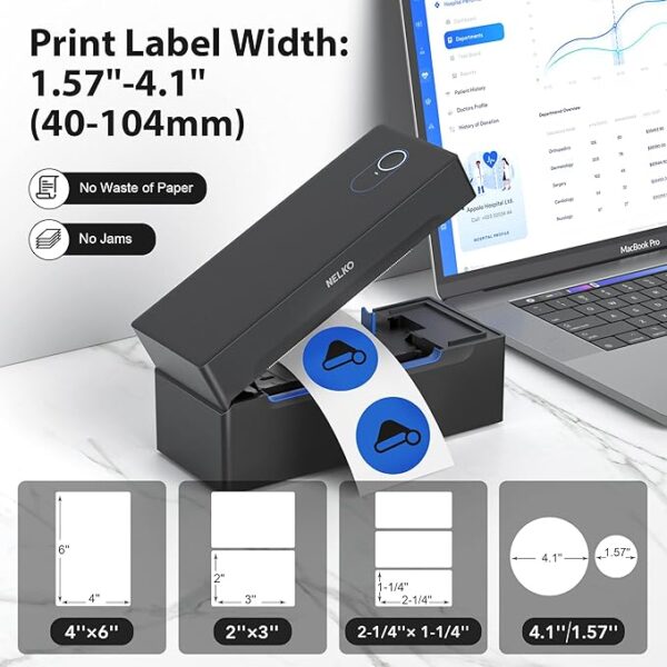 Nelko Bluetooth Thermal Shipping Label Printer, Wireless 4x6 Shipping Label Printer for Shipping Packages, Support Android, iPhone and Windows, Widely Used for Amazon, Ebay, Shopify, Etsy, USPS - Image 2