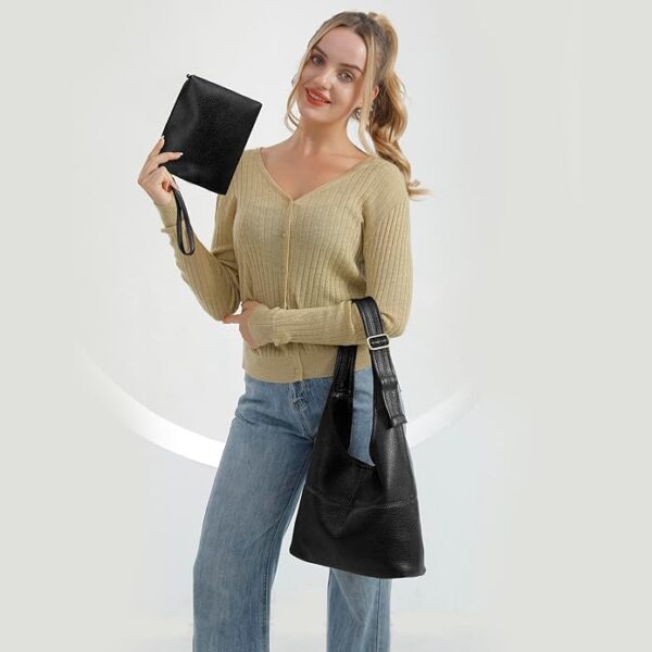 Montana West Hobo Bags Purse for Women Ultra Soft Foldable Shoulder Slouchy Handbags with Cosmetic bag - Image 5