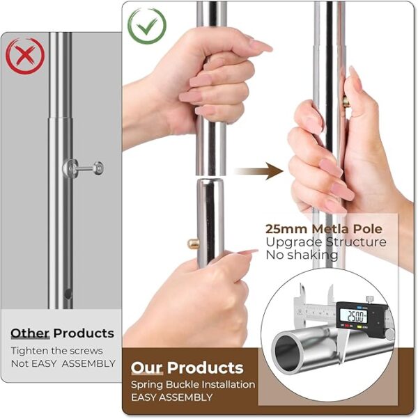 Heavy Duty Clothes Rack, Rolling Clothing Rack With Shelves Load 620 LBS, Double Rod Clothing Racks for Hanging Clothes, Portable& Adjustable Clothes Rack with Wheels Garment Rack - Image 5
