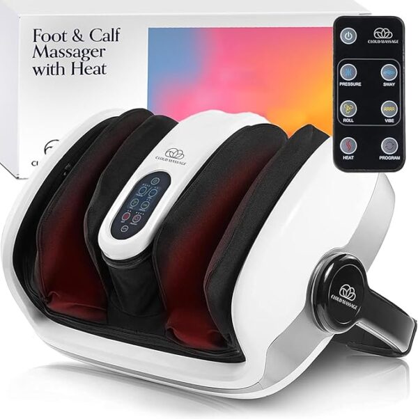 Cloud Massage Shiatsu Foot Massager with Heat, Deep Kneading Therapy for Pain Relief, Circulation, Post-Activity Relaxation – Gift for Plantar Fasciitis, Neuropathy, and Arthritis Relief