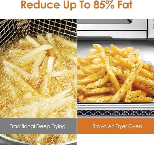 Nuwave Bravo Air Fryer Toaster Smart Oven, 12-in-1 Countertop Convection, 30-QT XL Capacity, 50°-500°F Temperature Controls, Top and Bottom Heater Adjustments 0%-100%, Brushed Stainless Steel Look - Image 2