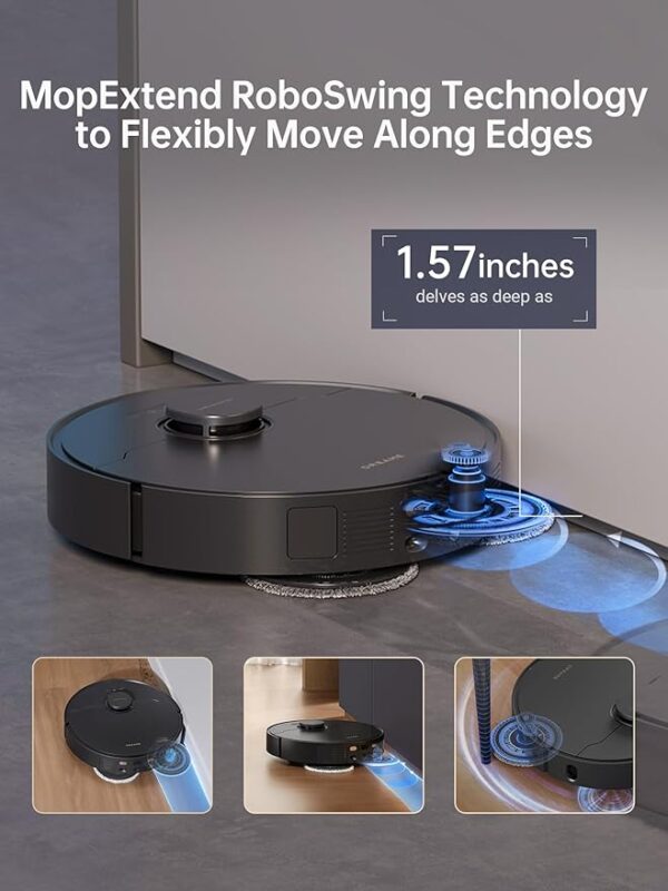dreame X30 Ultra Robot Vacuum and Mop Combo, 8300Pa Suction, Mop Extend and Mop Self Cleaning with 140°F Water, Removable & Liftable Mop, Self Refilling, Mop Self Drying, Smart Carpet Cleaning - Image 4