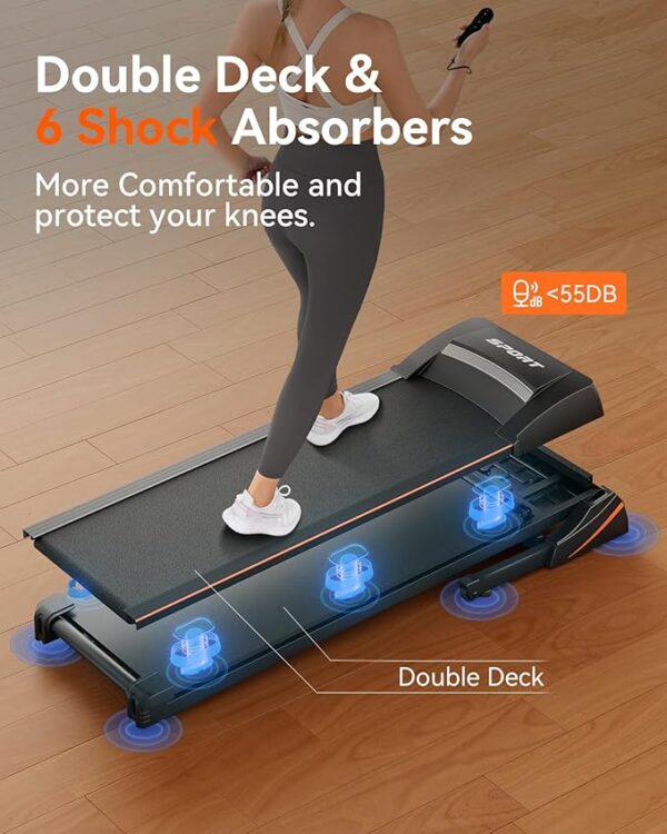 Treadmills for Home, Treadmill with 0-15% Auto Incline, 3HP Folding Treadmills for Running Walking with 300LBS Weight Capacity, Incline Treadmill Equipped with Bluetooth & Pulse Monitor - Image 6
