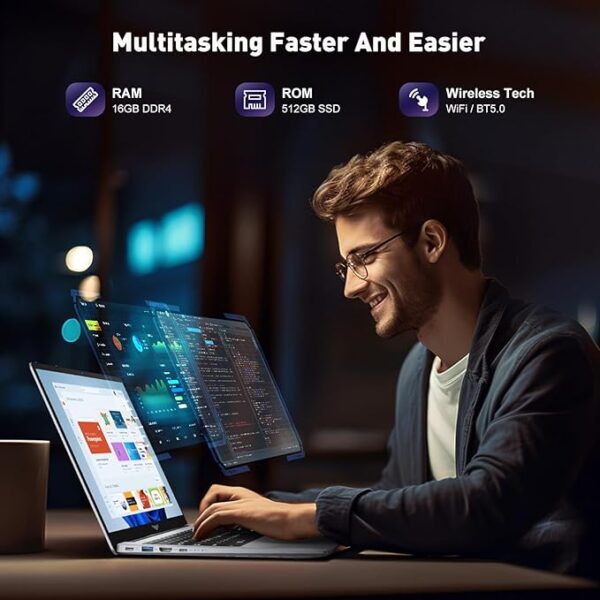 Gaming Laptop, 16GB DDR4 512GB SSD, 15.6" IPS 1080P | 2024 Laptop Computer - Image 5