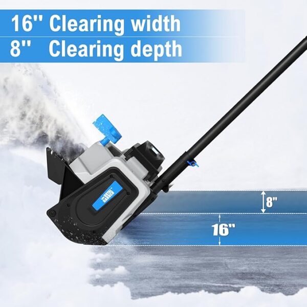 ROYAL GARDEN Cordless Snow Shovel, 40V 16” Brushless Snow Blower with Directional Plate (2 * 20V 4.0Ah Battery & Dual Charger Included) - Image 5