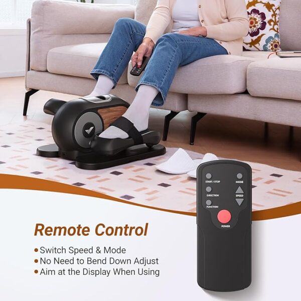 MERACH Under Desk Elliptical, Ellipse Leg Exerciser Electric as Seen on TV for Seniors with Remote Control & 12 Adjustable Speeds, Quiet Portable Seated Pedal Exerciser Machine for Home - Image 2