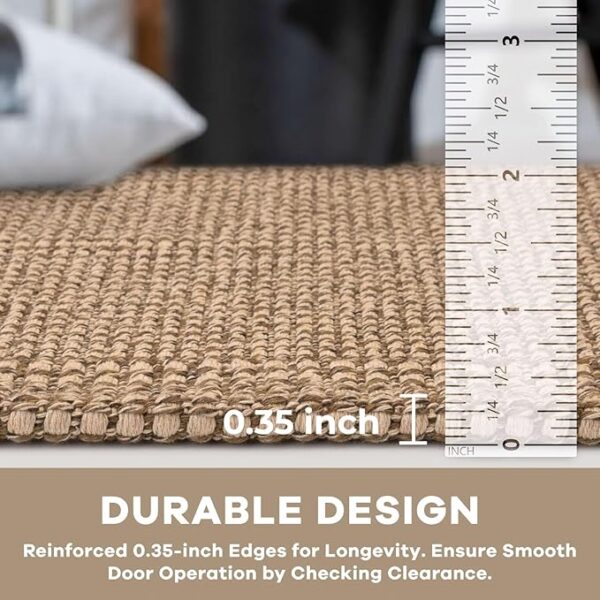 KOZYFLY Boho Runners for Hallways 2x12 ft Washable Long Hall Carpet Runner Rubber Backed Kitchen Rug Non Slip Woven Cotton Entryway Runner Indoor Floor Carpet for Stair Entryway, Tan/Orange/Brown - Image 2