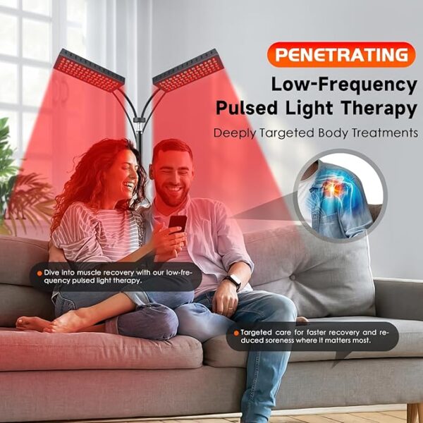 Red Light Therapy for Body, 55W Double-Headed Infrared Light Therapy Lamp Device with Stand for Face 660nm Red Light & 850nm Near Infrared Light for Relief Skin Care - Image 6