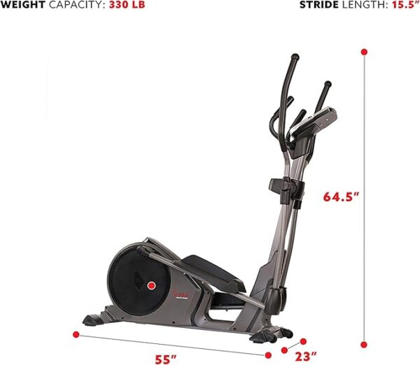 Sunny Health & Fitness Programmable 16 Electro-Magnetic Elliptical Cross Trainer Exercise Machine, Full-Body Cardio Equipment w/ 24 Pre-Built Workouts, 330LB Capacity,Optional Free SunnyFit App Link - Image 2