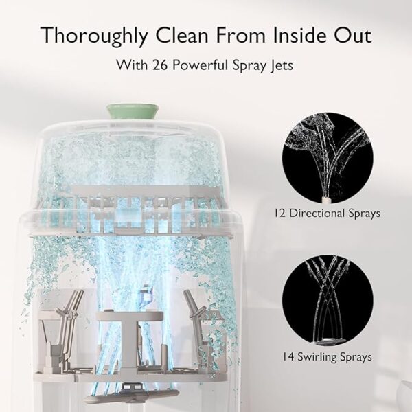Momcozy KleanPal Pro Baby Bottle Washer - Sterilizer & Dryer Combo for Easy Cleaning - Bottle Washer Machine for All Bottles, Pump Parts & Baby Item Care - Save Time & Effort - Image 6