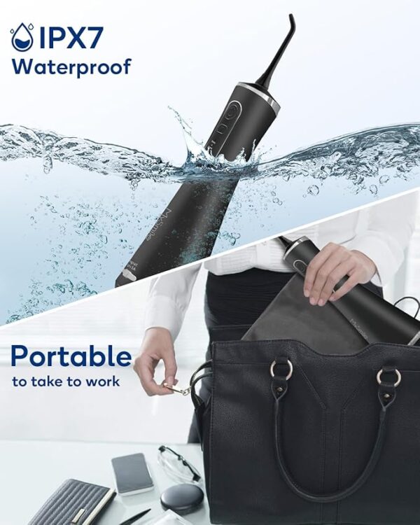 MySmile LP211 Cordless Advanced Water Flossers for Teeth, 5 Cleaning Modes Rechargeable Power Dental Flosser 8 Replacement Jet Tips IPX 7 Waterproof Dental Irrigador with Portable Travel Storage Pouch - Image 2
