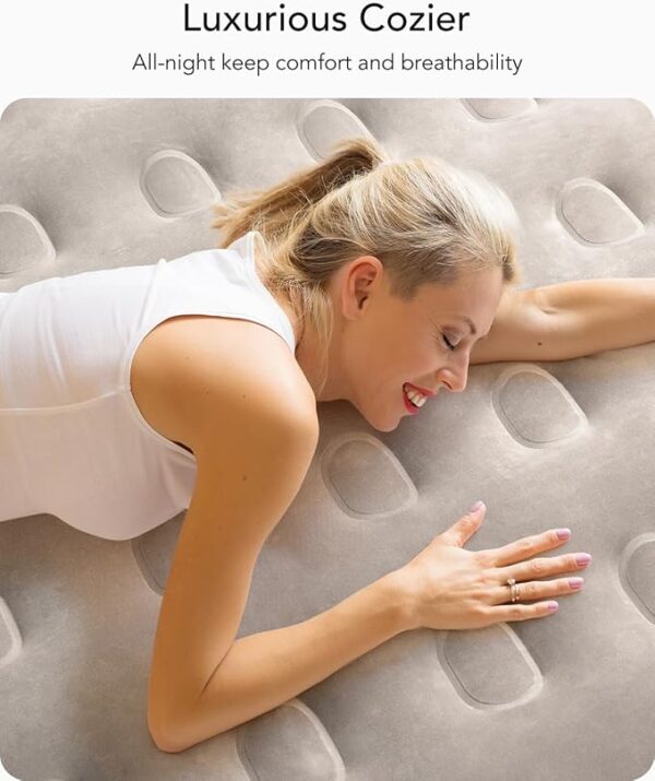 iDOO Queen Air Mattress with Built in Pump, 18 Raised Comfort Blow up Mattress, Upgraded Four Chamber Airbed, Inflatable Mattress for Guests and Home, colchon inflable, Air Bed, 650 lbs Max - Image 5
