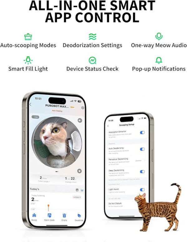 PETKIT 2025 PUROBOT MAX PRO AI-Camera Self Cleaning Cat Litter Box, 210° Wide Angle Lens, Automatic Cat Litter Box for Multiple Cats, 5G&2.4G WiFi/App Control/Odor-Free - Image 2